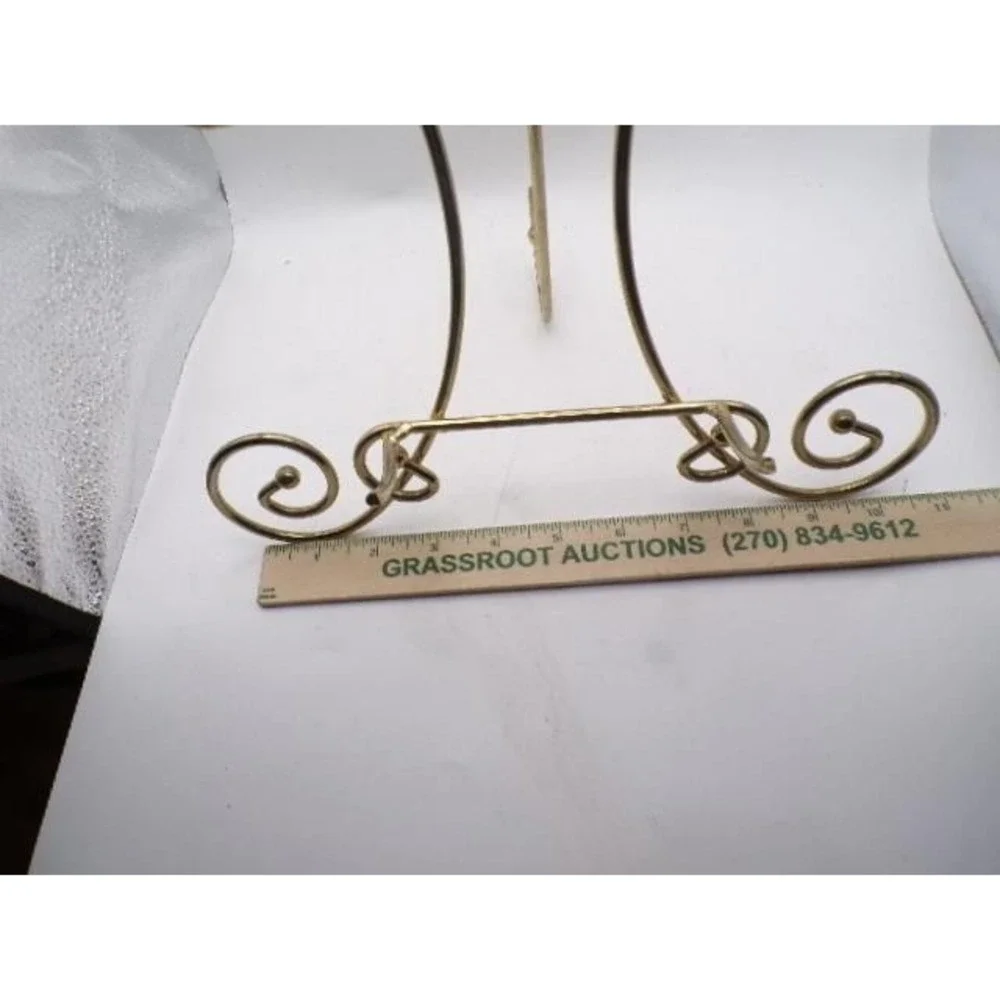 Gold‎ Metal Scroll Easel Display Stand Tabletop Decorative Art Plate Holder